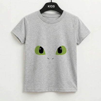 Black Fury Dragon Face Kids T-Shirt