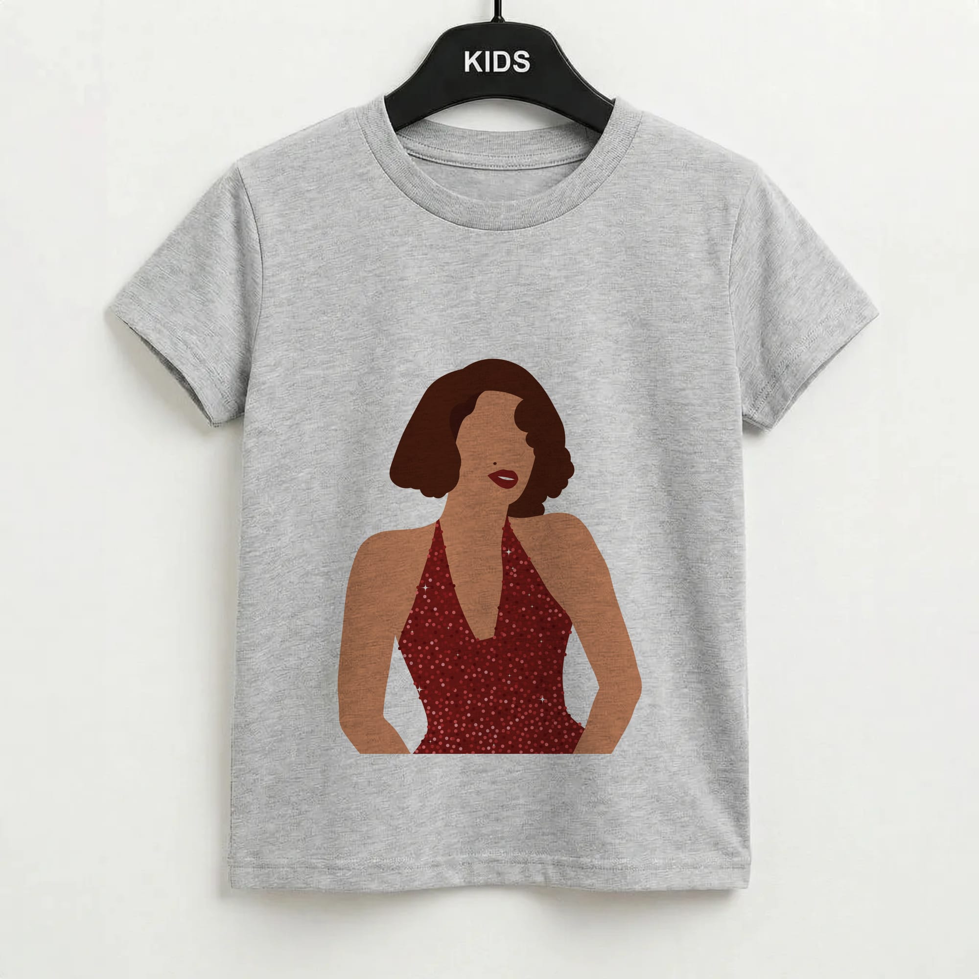 Red Sparkly Dress Kids T-Shirt