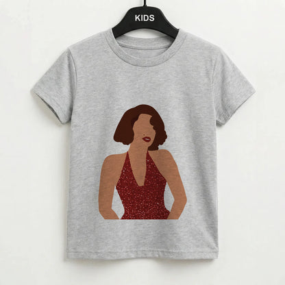Red Sparkly Dress Kids T-Shirt