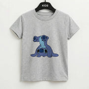 Cute Blue Alien Handstand Kids T-Shirt 2