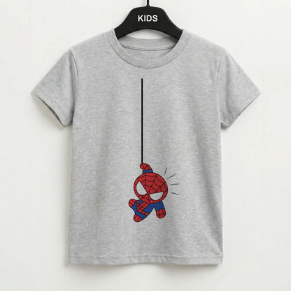 Blue Hanging Spider Hero Kids T-Shirt