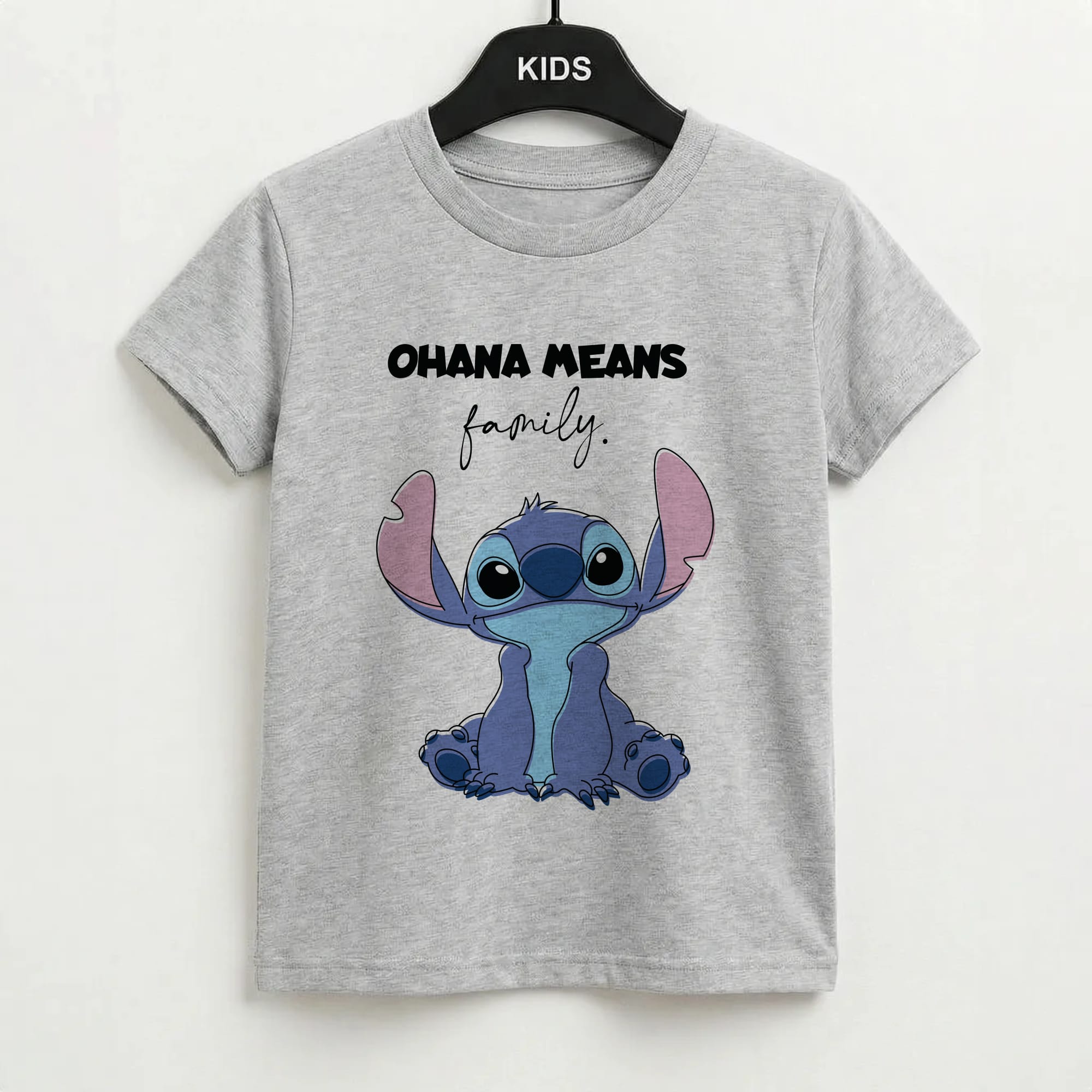 Ohana Means Family Pink Kids T-Shirt