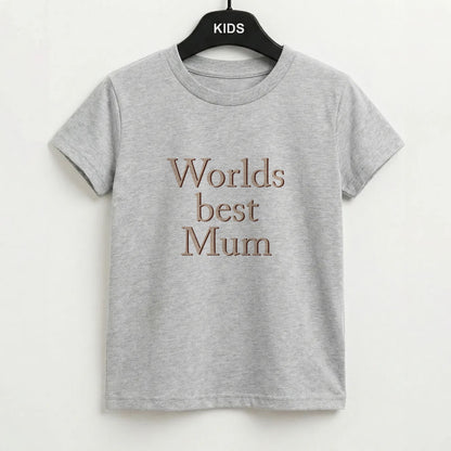 Worlds Best Mum - Floral Mother's Day Kids T-Shirt