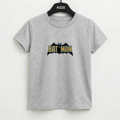 Yellow Bat Superhero Logo Kids T-Shirt