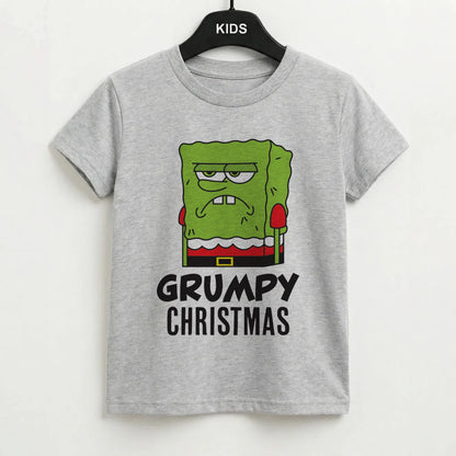Grumpy Christmas Cartoon Sponge Kids T-Shirt