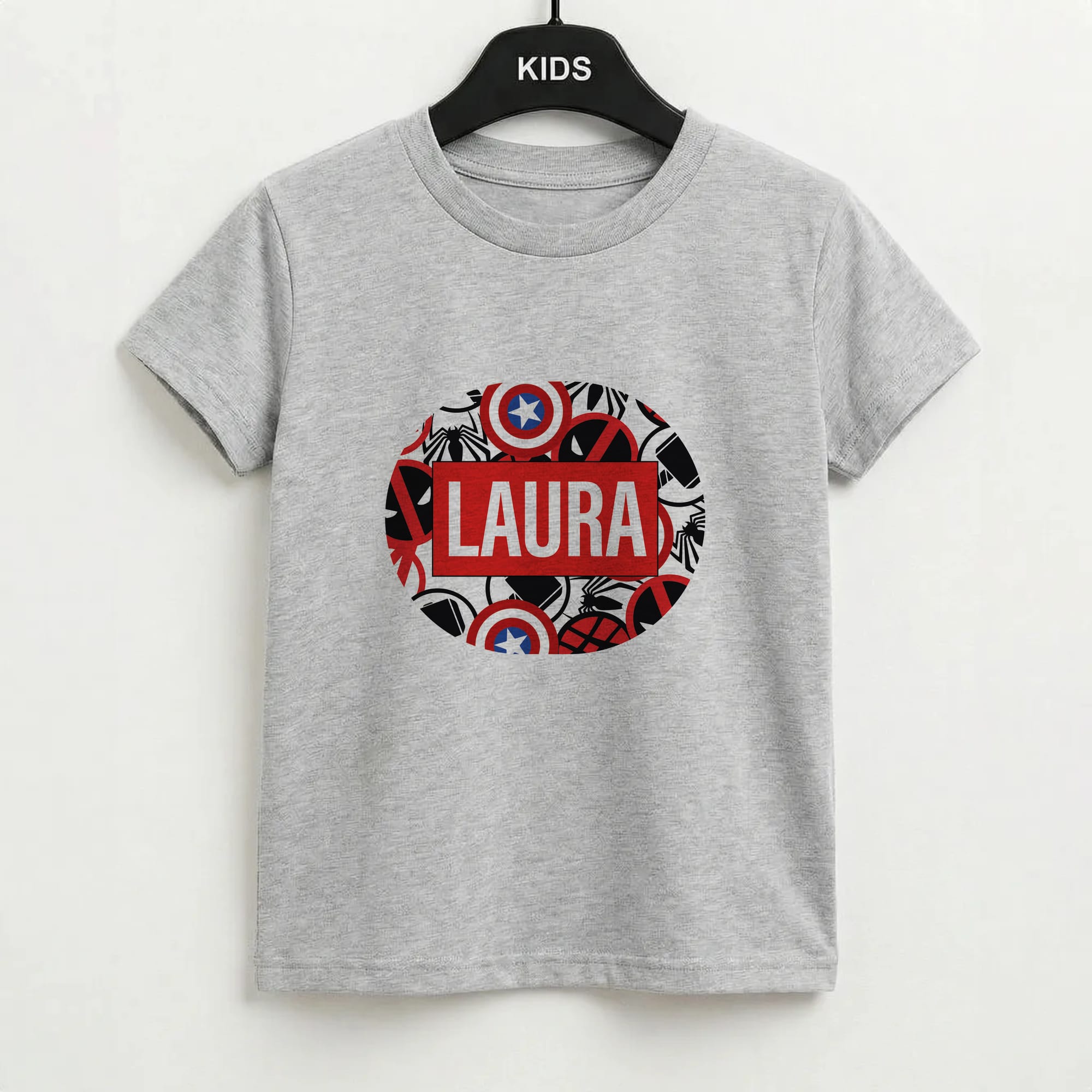 Collage - Personalised Superhero Comic Kids T-Shirt