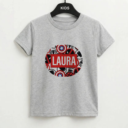Collage - Personalised Superhero Comic Kids T-Shirt