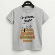Cartoon Beagle Gingerbread House Kids T-Shirt 2