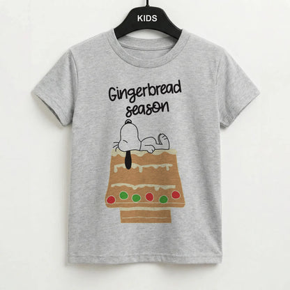Cartoon Beagle Gingerbread House Kids T-Shirt