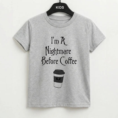 I'm A Nightmare Before Coffee Kids T-Shirt