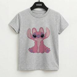 Sitting Down - Pink Alien Kids T-Shirt