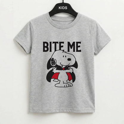 Bite Me Cartoon Beagle Kids T-Shirt