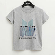 K-Pop Band Tour Pastel Blue Kids T-Shirt 2