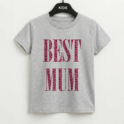 Best Mum Leopard Print Kids T-Shirt