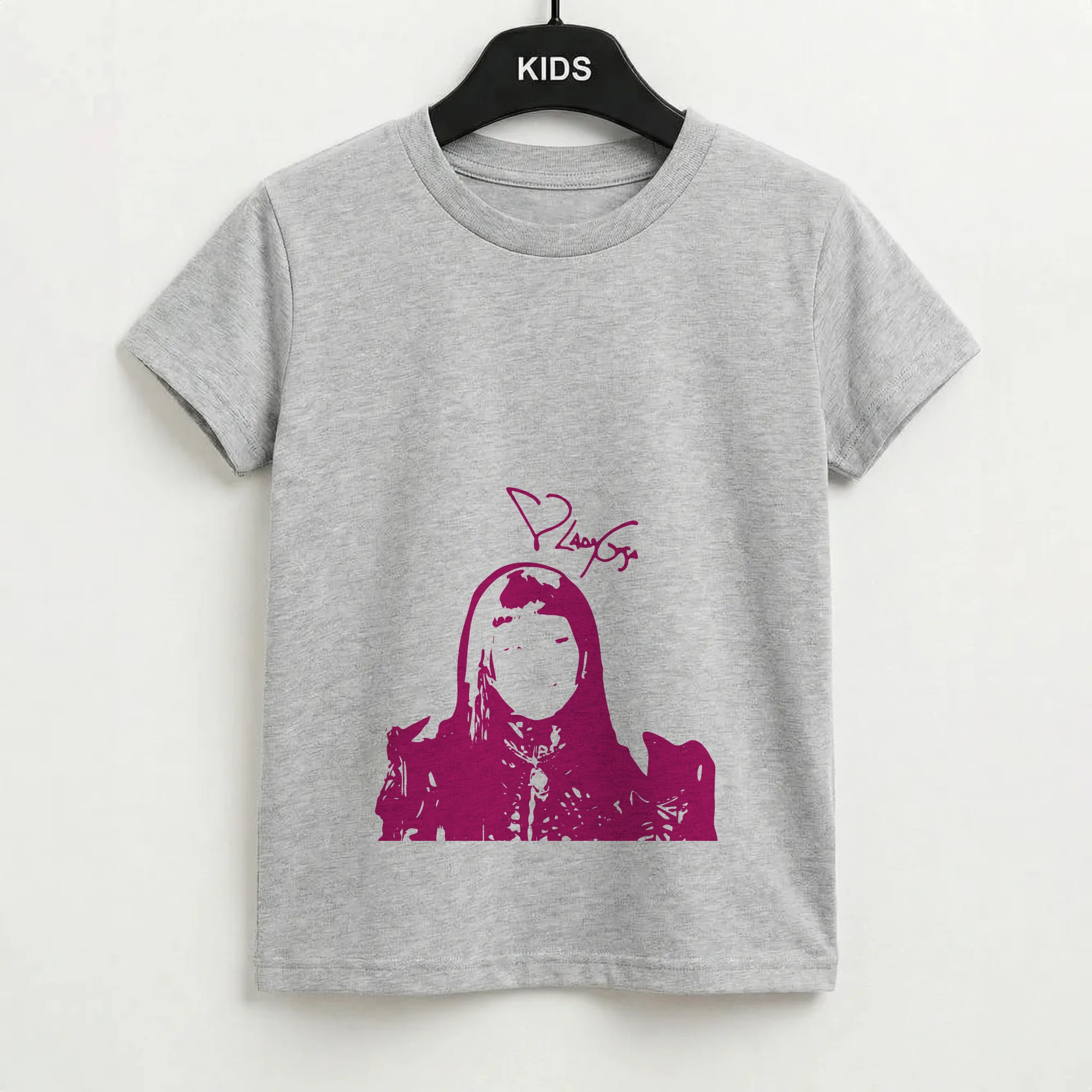 Pink Gaga Silhouette  Kids T-Shirt