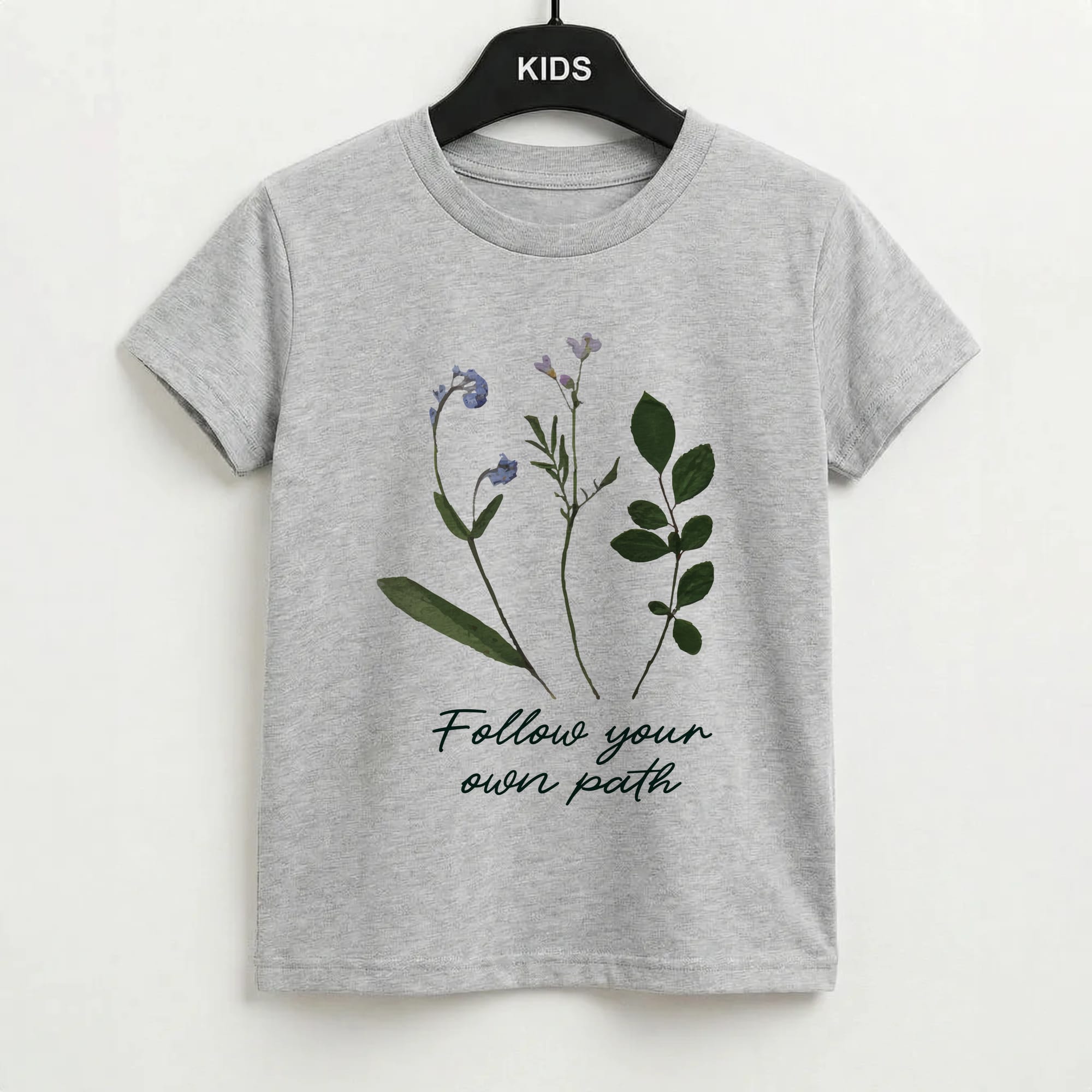 Follow Your Own Path Dark Green Kids T-Shirt