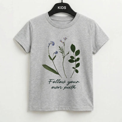 Follow Your Own Path Dark Green Kids T-Shirt
