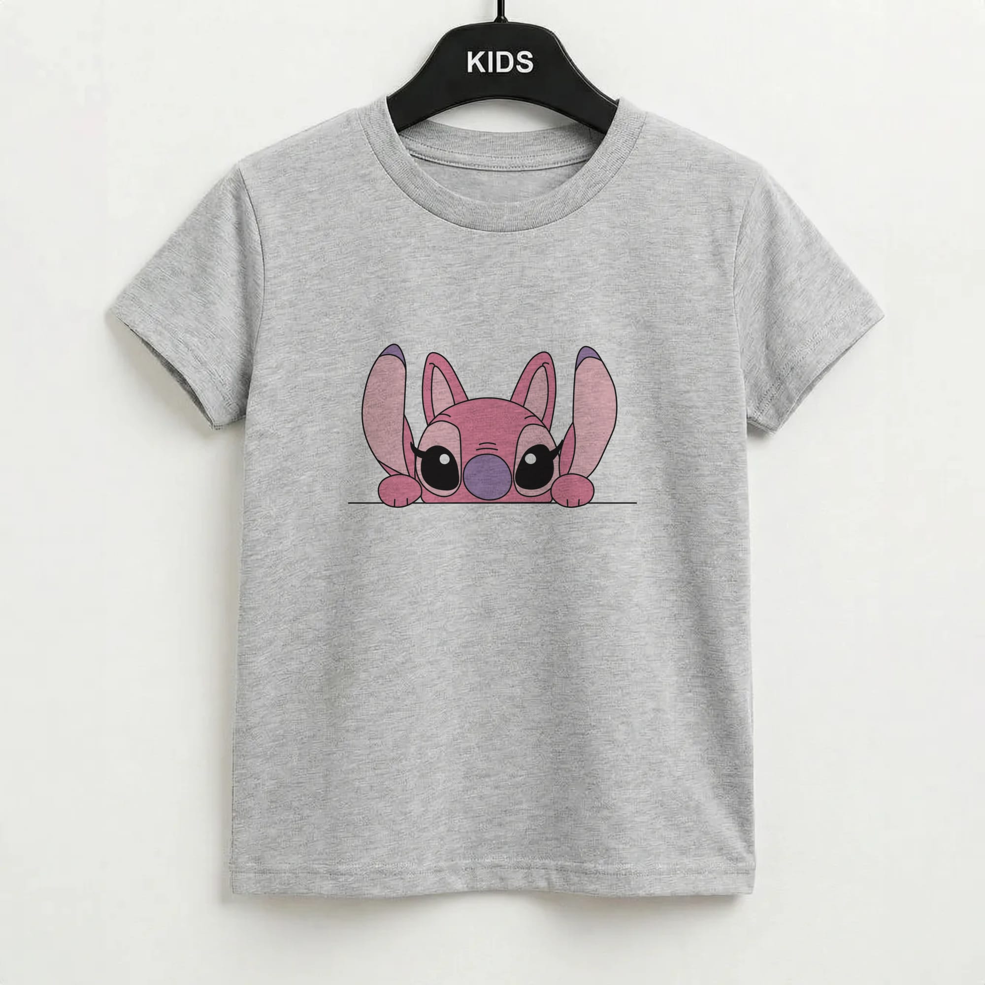 Angel Leaning - Pink Alien Kids T-Shirt