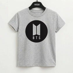 BTS logo Black - K Pop Kids T-Shirt