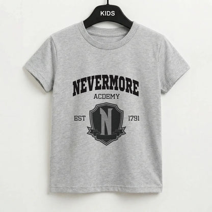 Addams Academy Gray Kids T-Shirt