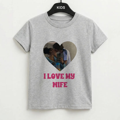 I Love My Wife - Personalised Couples Kids T-Shirt