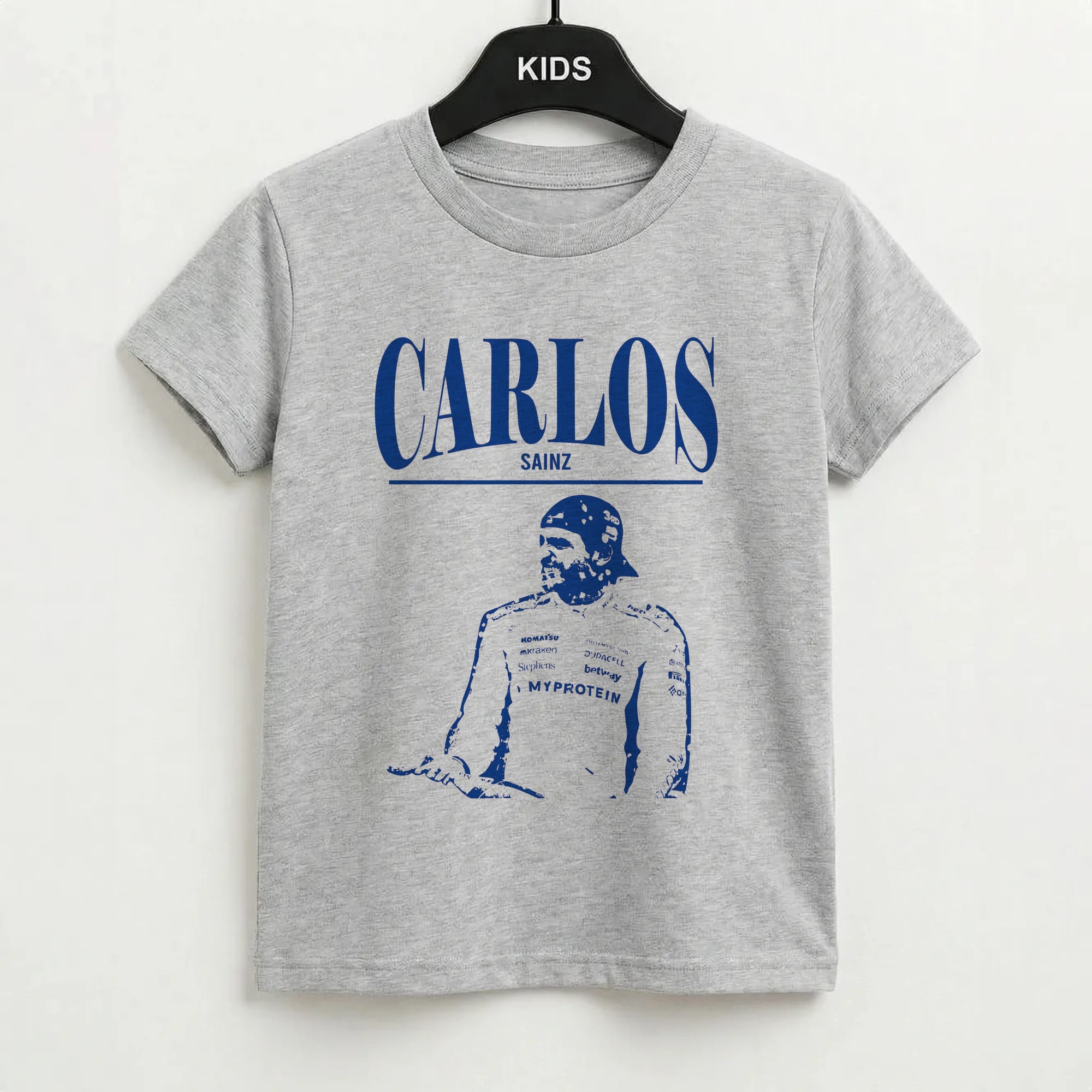 Carlos White And Blue Kids T-Shirt