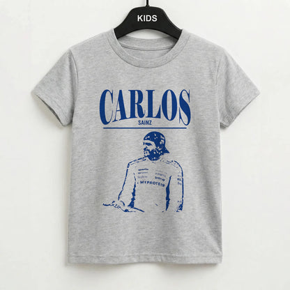 Carlos White And Blue Kids T-Shirt