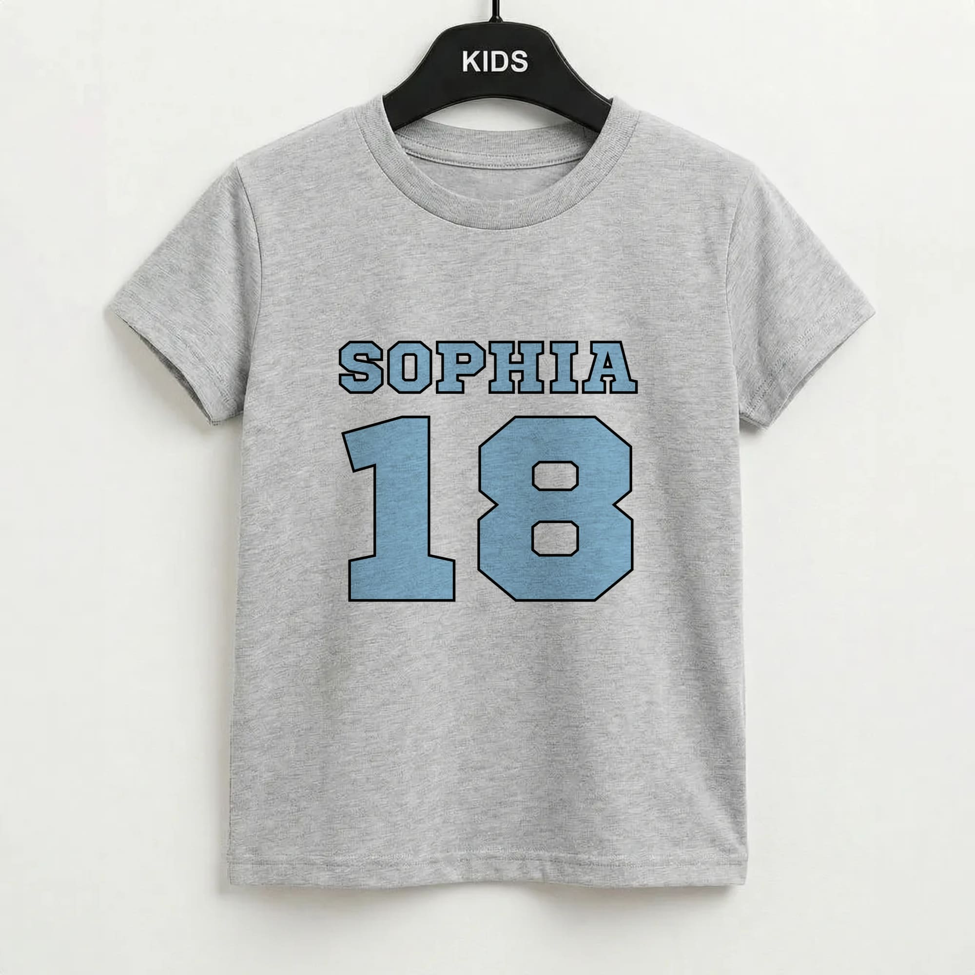 Light Blue - Personalised Football Kids T-Shirt