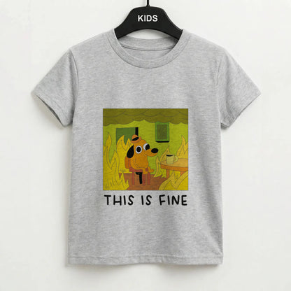 This Is Fine - Memes Kids T-Shirt