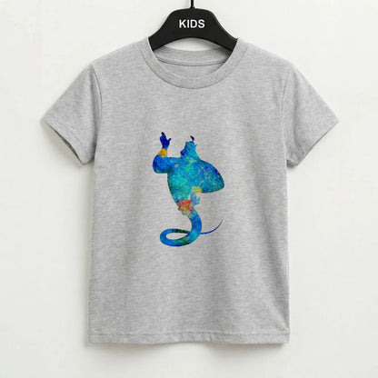 Watercolour Aladdin Fairytale Kids T-Shirt