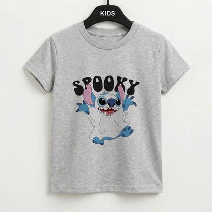Spooky Cute Blue Alien Kids T-Shirt
