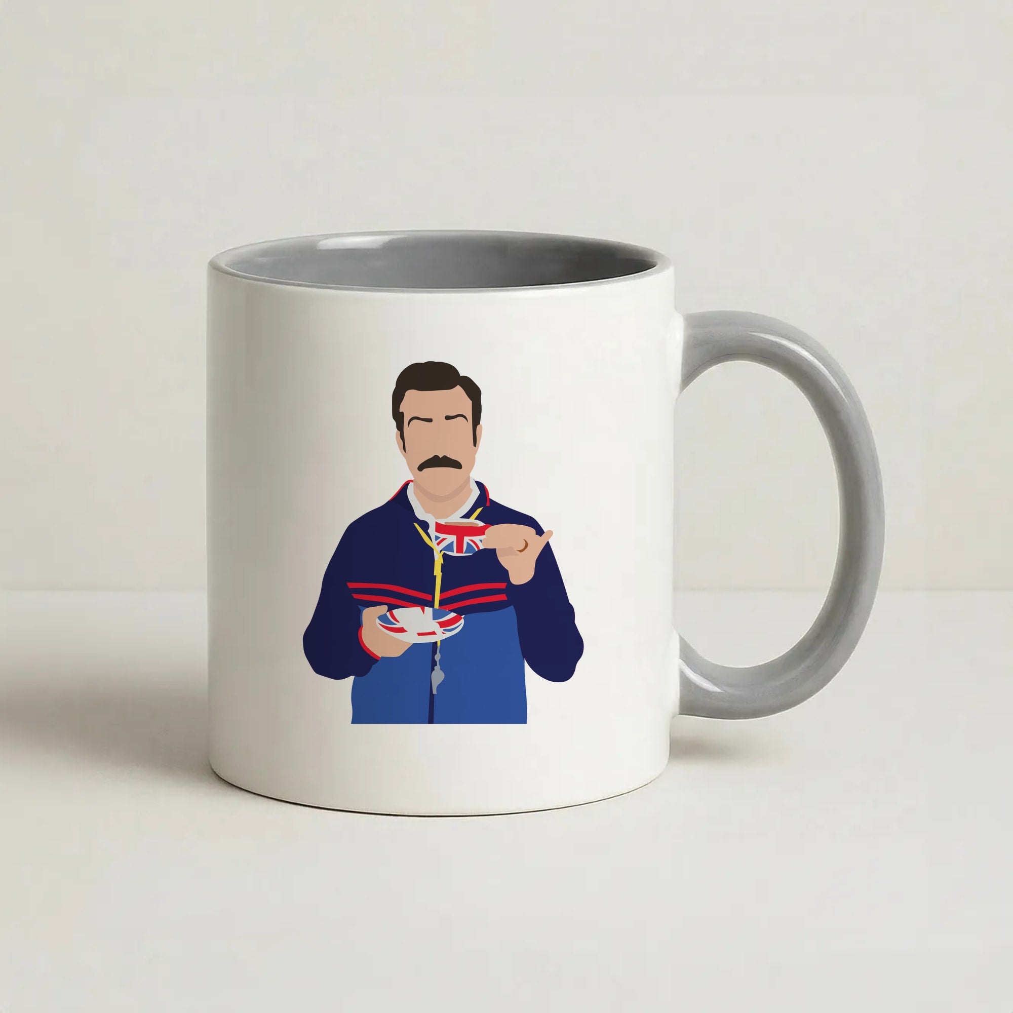 Ted Drinking Tea Coffee Grey Mug