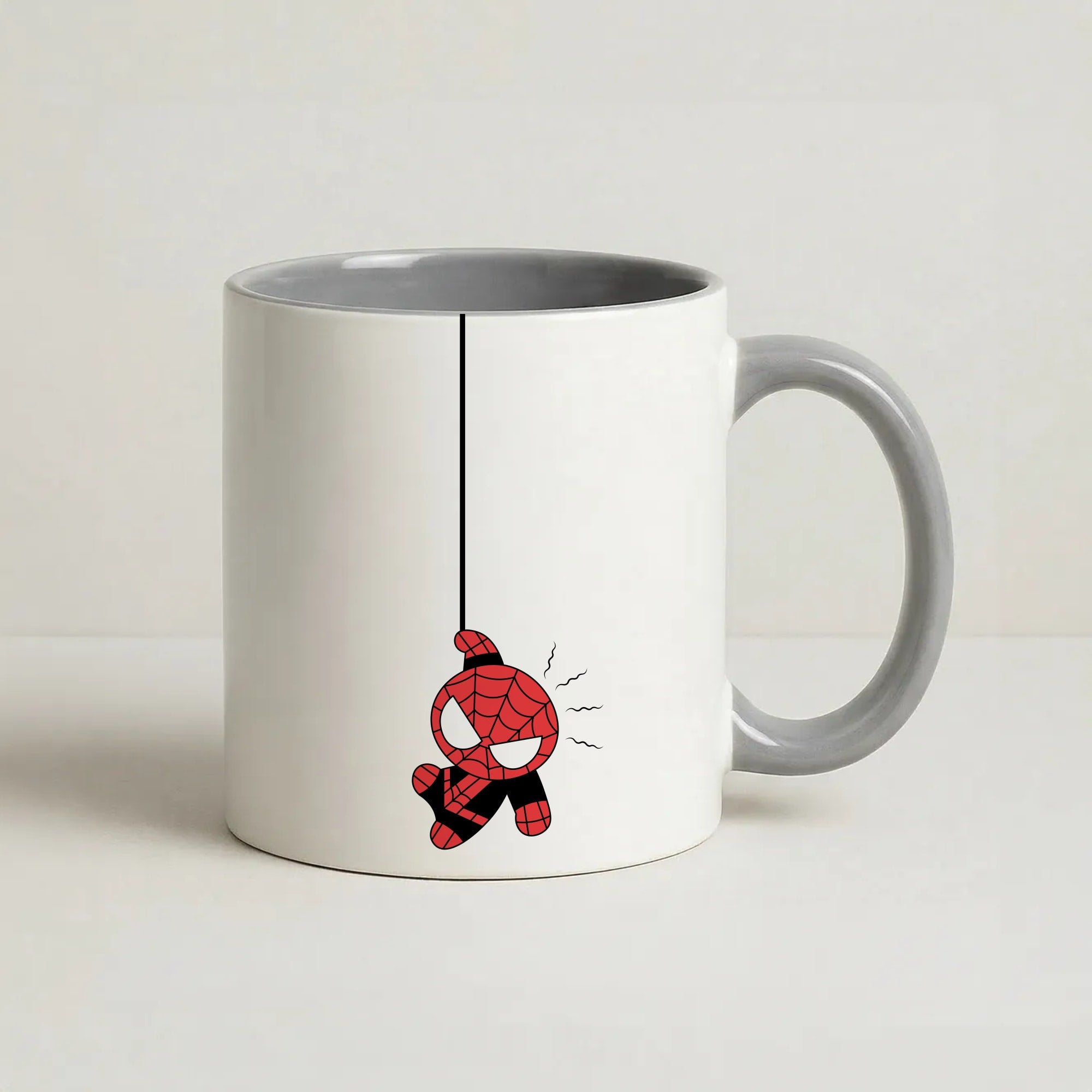 Gray Hanging Spider Hero Coffee Grey Mug
