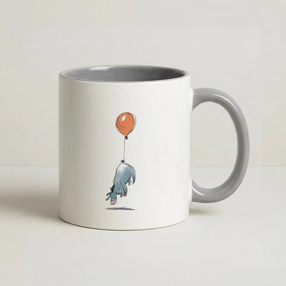 Donkey And His Balloon Coffee Grey Mug