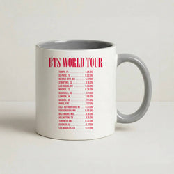 K-Pop Band World Tour List 2026 Coffee Grey Mug