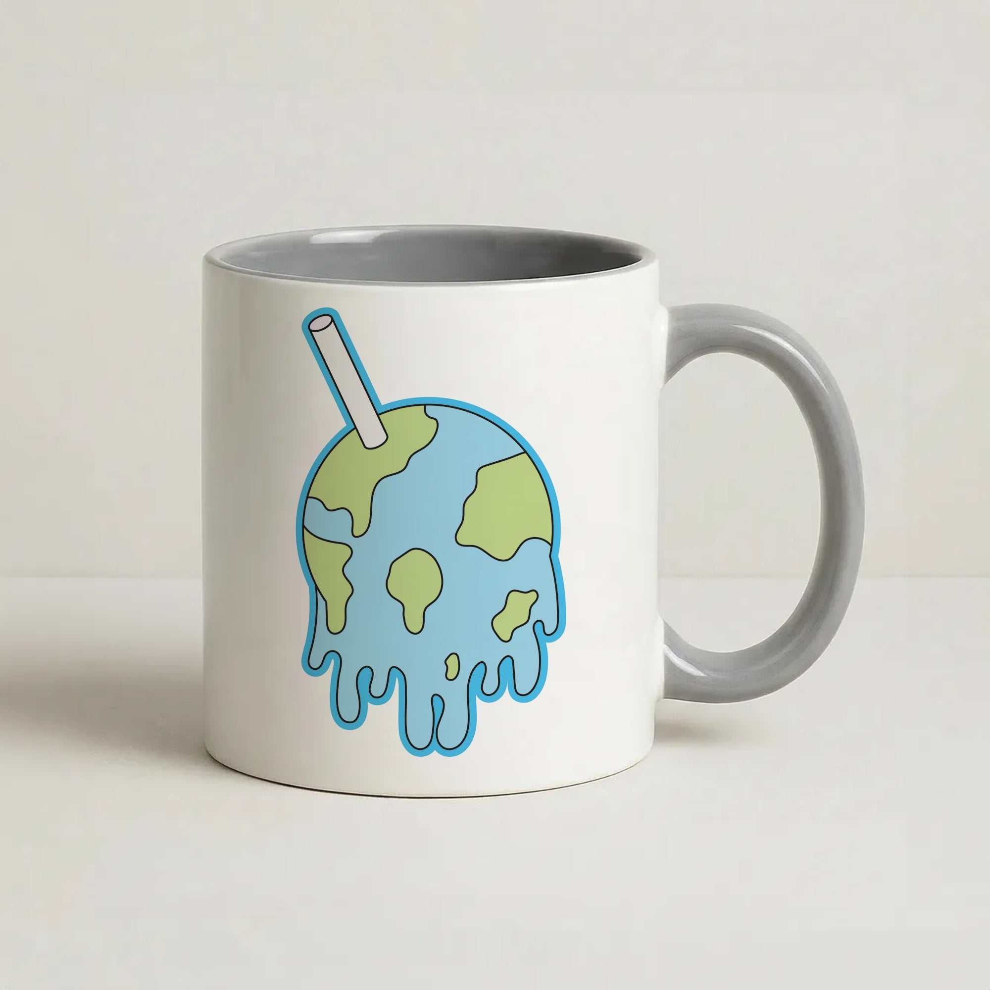 Straw - Juice Coffee Grey Mug