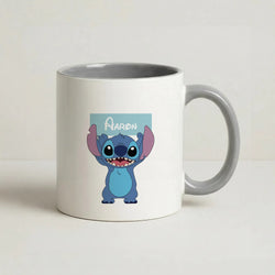 Standing Blue Alien - Personalised Disney Coffee Grey Mug