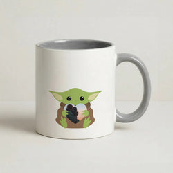 Baby Yoda - Personalised Couples Coffee Grey Mug