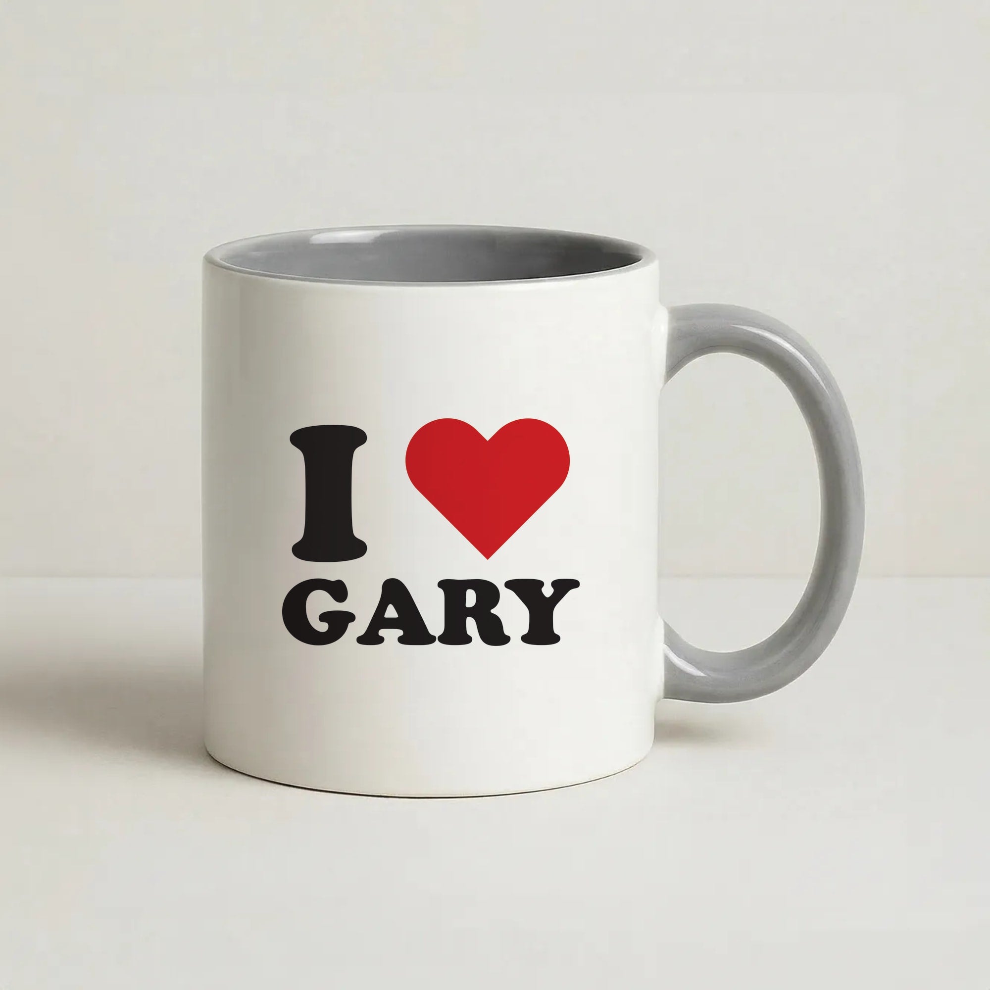 I Love Gary Coffee Grey Mug
