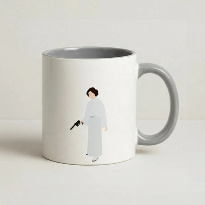 Leia Faceless With Gun Coffee Grey Mug