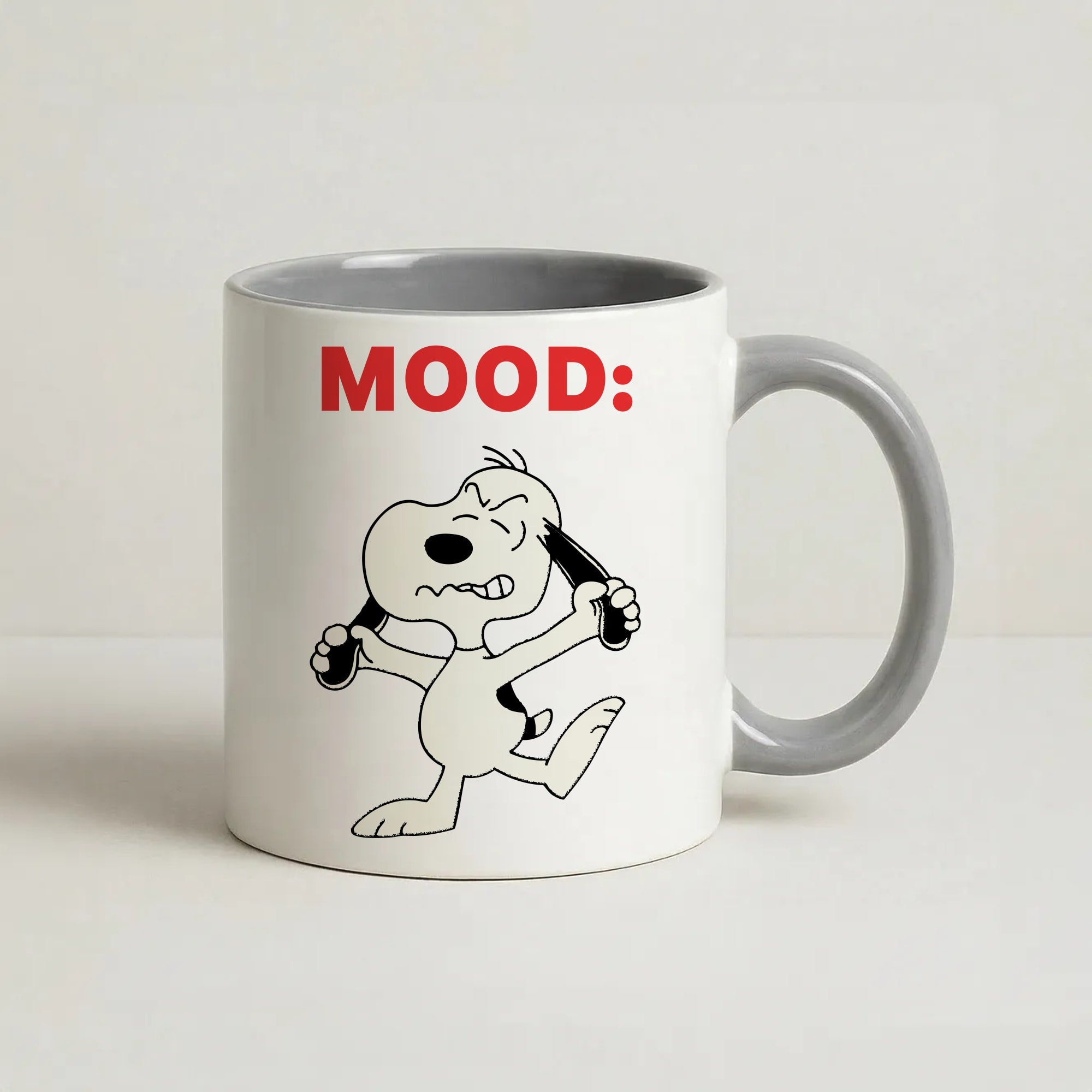 Mood Cartoon Beagle  Coffee Grey Mug