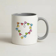 Cartoon Mouse Christmas Fairylights Heart Mug 5