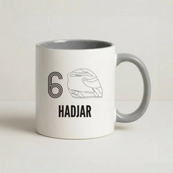 Hadjar Helmet 2026 Coffee Grey Mug