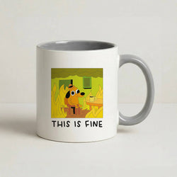 This Is Fine - Memes Coffee Grey Mug