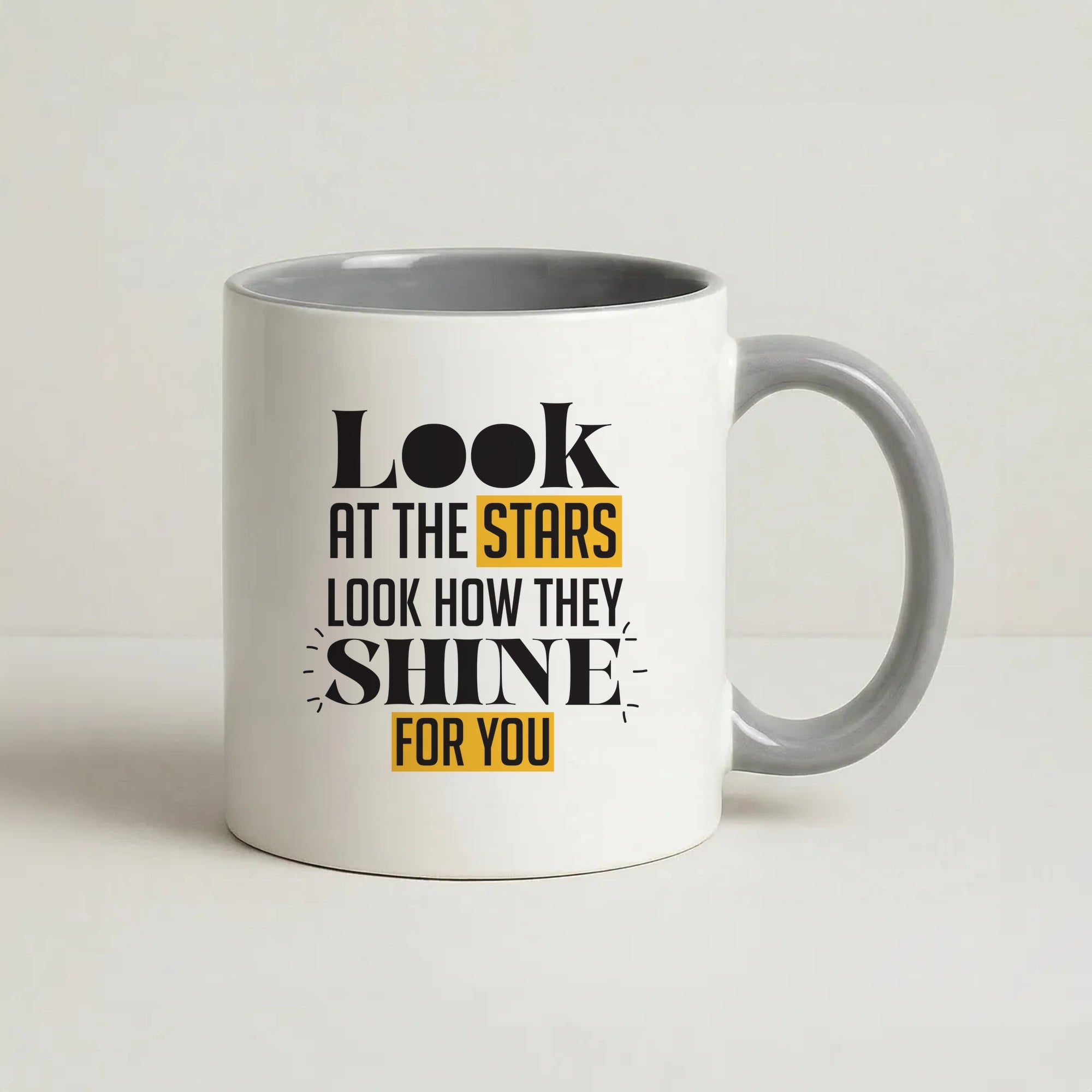 Look At The Stars Coffee Grey Mug