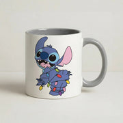 Cute Blue Alien Fairylights Mug 5