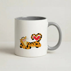Tiger Valentine's Coffee Grey Mug