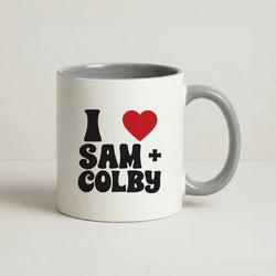 I Love S & C Coffee Grey Mug