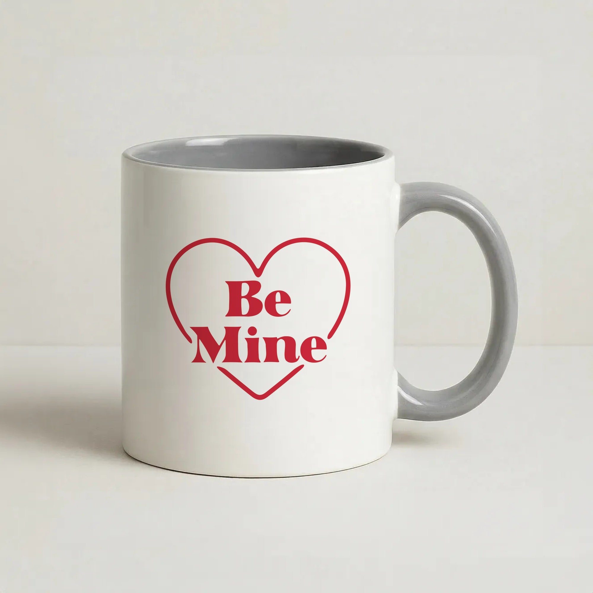 Be Mine Stripey Coffee Grey Mug