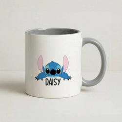 Blue Alien - Personalised Disney Coffee Grey Mug
